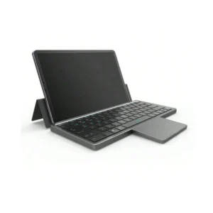 Teclado Inalámbrico Bluetooth KF8700 Gris con Touchpad y Soporte Plegable